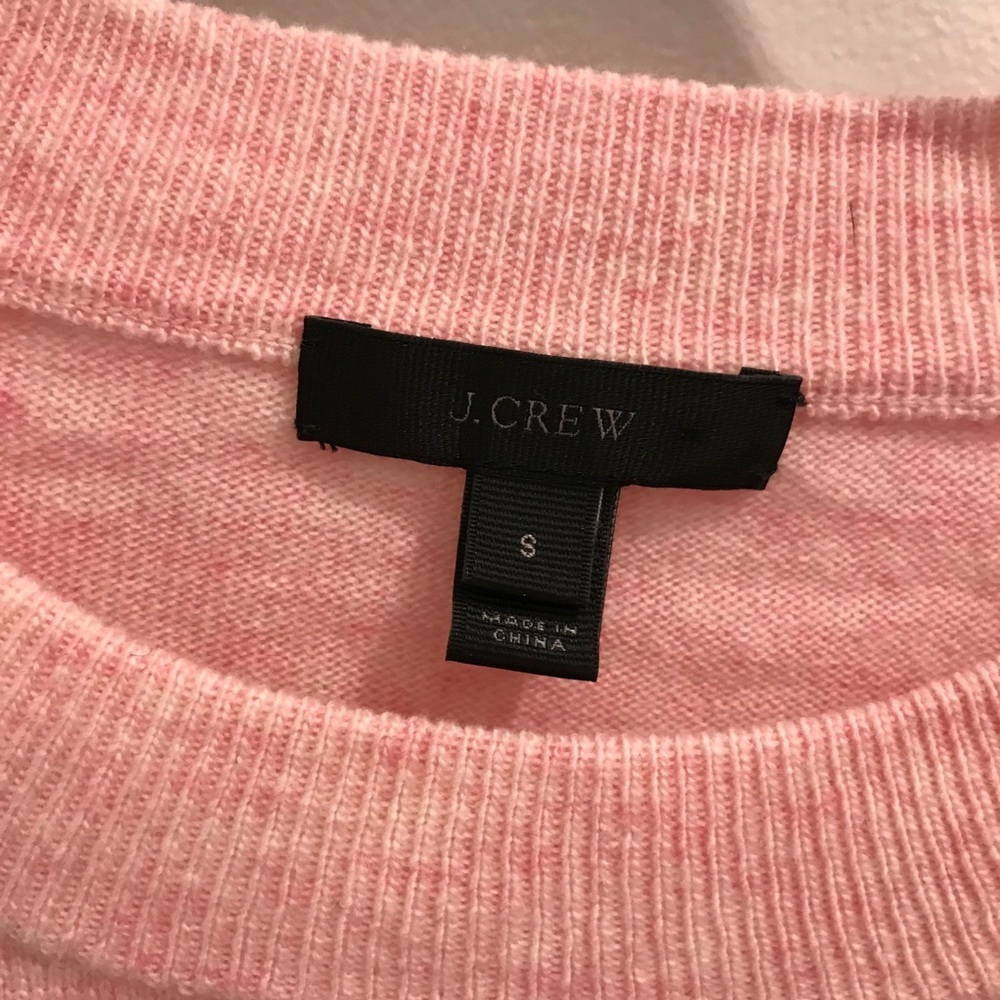 J Crew Ruffle Sleeve Sweater small wool pink - Picture 10 of 13